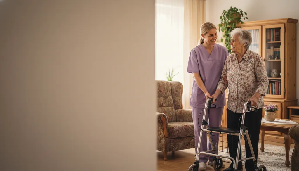 Pflegekraft der BeHome Care betreut eine ältere Frau liebevoll zu Hause in Bochum