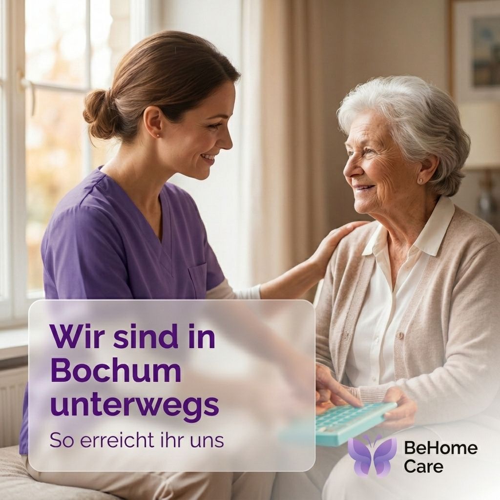 BeHome Care Pflegekraft betreut eine Seniorin zu Hause in Bochum